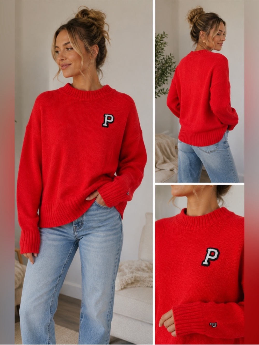 Victoria's Secret Bright Pink chunky sweater